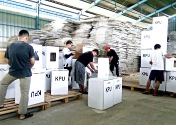 Gudang Logistik KPU Lebak Banten Terendam, Puluhan Surat Suara DPR RI Rusak