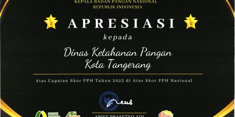 Pemkot Tangerang Raih Penghargaan Pola Pangan Harapan Terbaik 2023 Tingkat Nasional