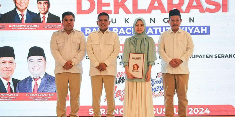 Gerindra Resmi Dukung Pasangan Ratu Zakiyah-Najib Hamas untuk Pilkada Serang