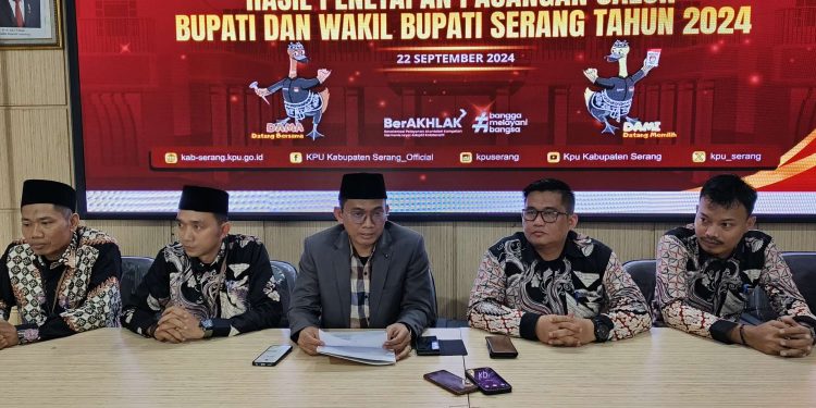 KPU Kabupaten Serang Resmi Tetapkan Dua Pasangan Calon Bupati dan Wakil Bupati untuk Pilkada 2024