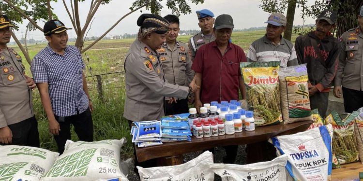 Dukung Ketahanan Pangan, Kapolres Serang Beri Bantuan Benih Padi dan Pupuk untuk Kelompok Tani di Desa Koper